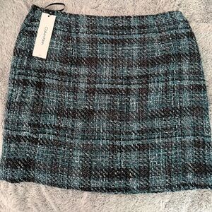 Calvin Klein Women's Tweed Pencil Skirt - Black and Blue